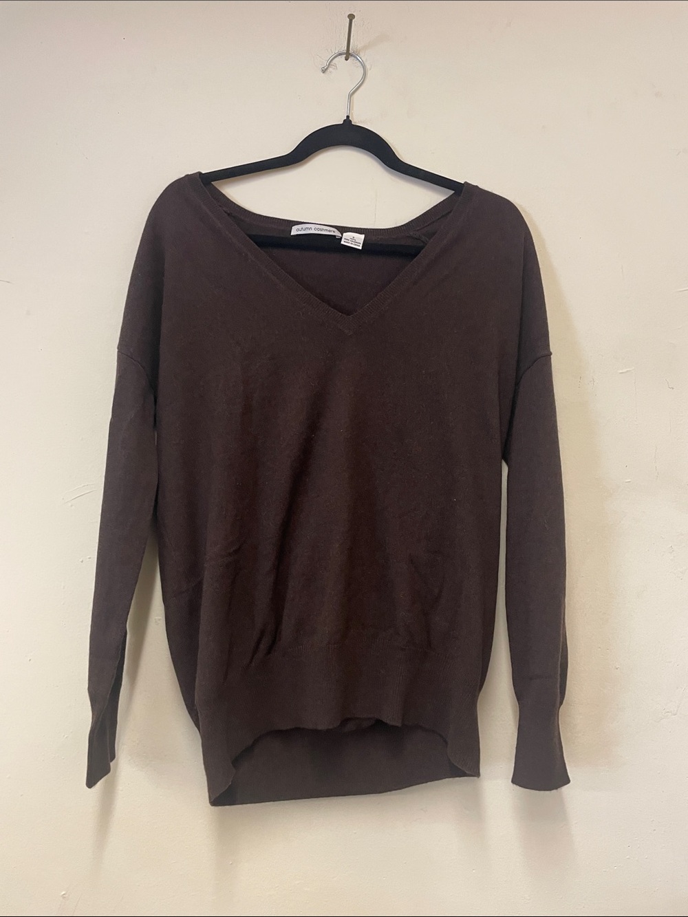 Women's V-Neck Lightweight Brown Sweater | Size: S